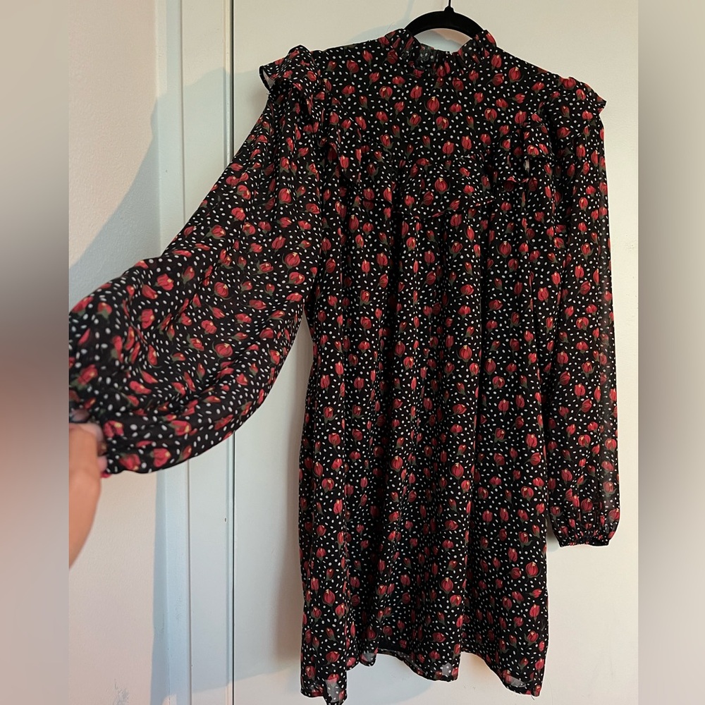 NASTY GAL Floral Ruffles Mini Dress